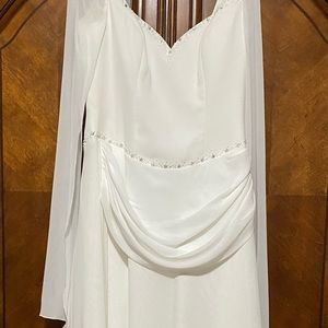 Chiffon Wedding White Dress Demetrios size 12